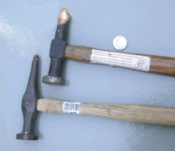 Metal working pick hammers, larger for automobile repair