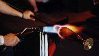 Torch in use on a piece